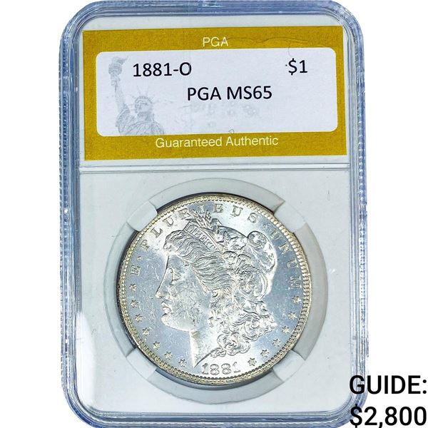 1881-O Morgan Silver Dollar PGA MS65