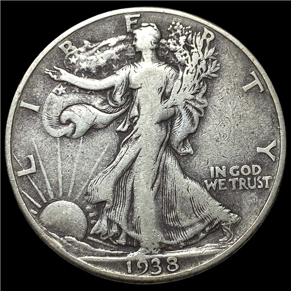 1938-D Silver Walking Liberty Half Dollar  NEARLY UNCIRCULATED