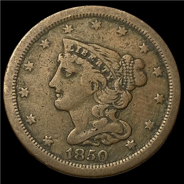 1850 Braided Hair Half Cent NEARLY  UNCIRCULATED