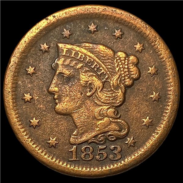 1853 Braided Hair Large Cent NEARLY  UNCIRCULATED