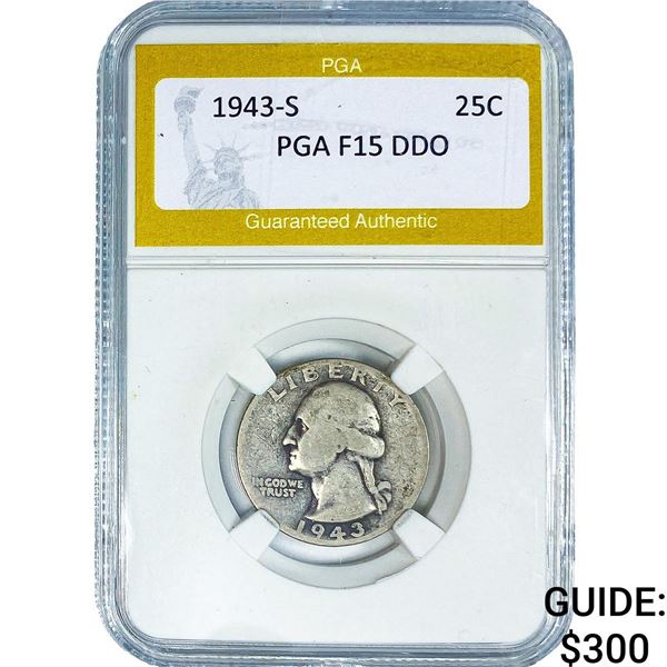 1943-S Washington Silver Quarter PGA F15 DDO