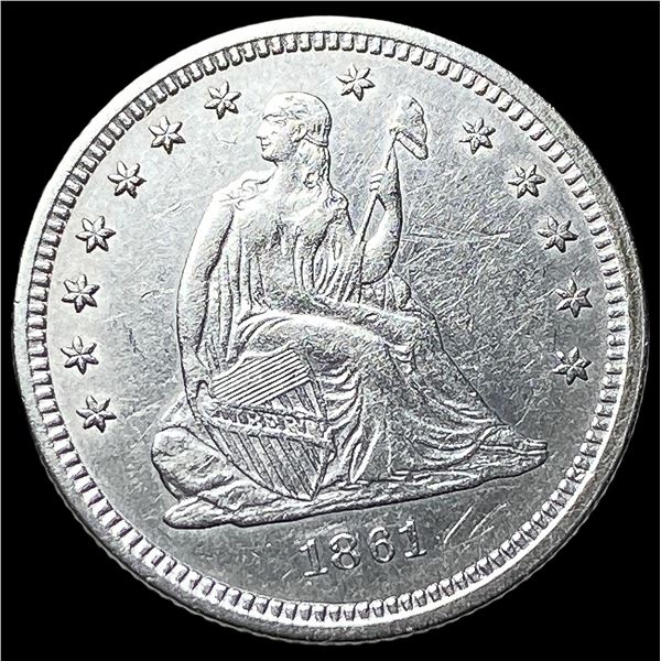 1861 Seated Liberty Quarter CLOSELY  UNCIRCULATED