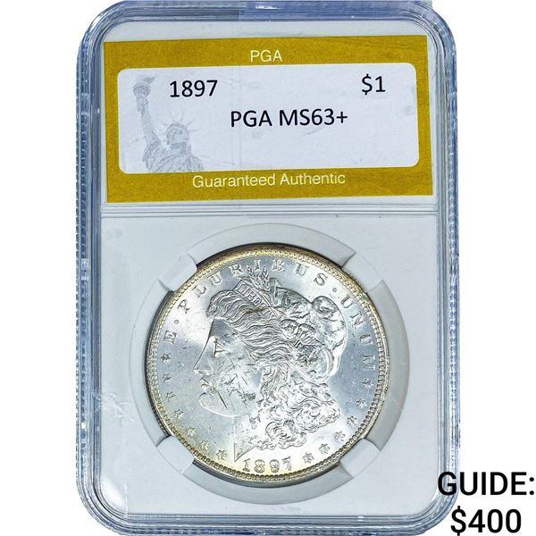 1897 Morgan Silver Dollar PGA MS63+