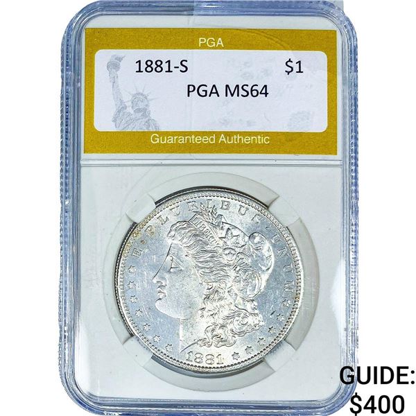 1881-S Morgan Silver Dollar PGA MS64