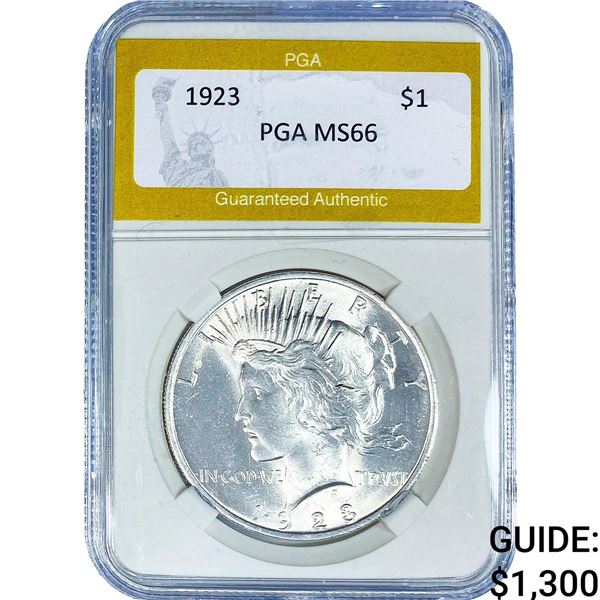 1923 Silver Peace Dollar PGA MS66