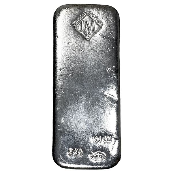 Johnson Matthey .999 100 oz Silver Bars