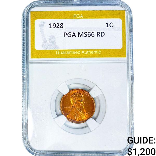 1928 Wheat Cent PGA MS66 RD