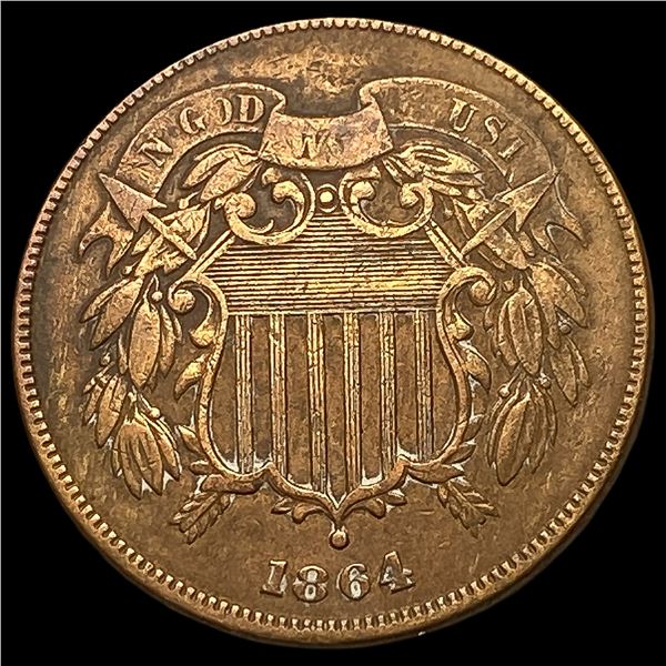 1864 Two-Cent Piece NEARLY UNCIRCULATED