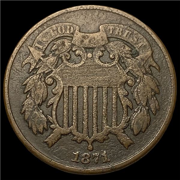 1871 Two-Cent Piece NEARLY UNCIRCULATED