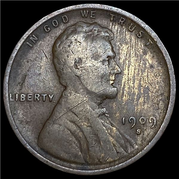1909-S Lincoln Wheat Cent NEARLY UNCIRCULATED