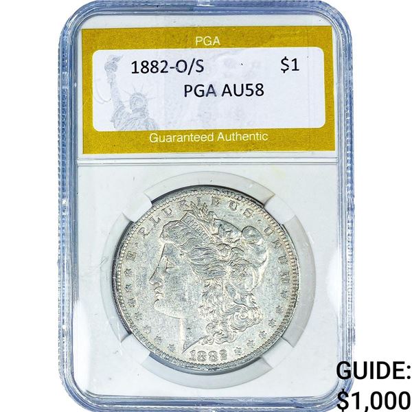 1882-O/S Morgan Silver Dollar PGA AU58