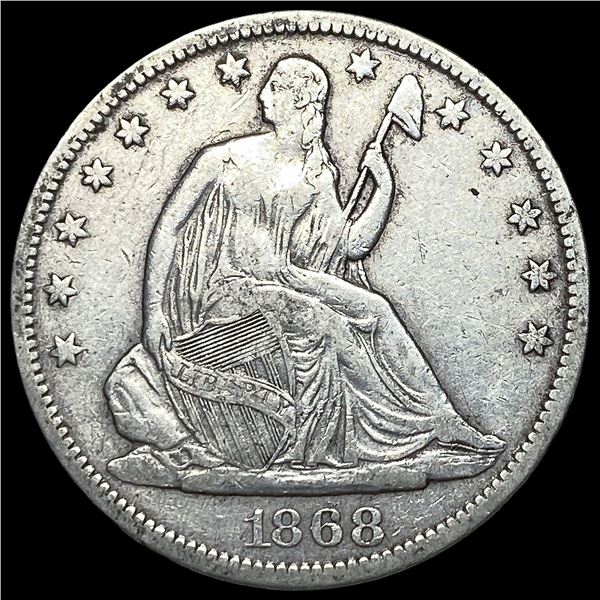 1868-S Silver Seated Liberty Half Dollar  CLOSELY UNCIRCULATED