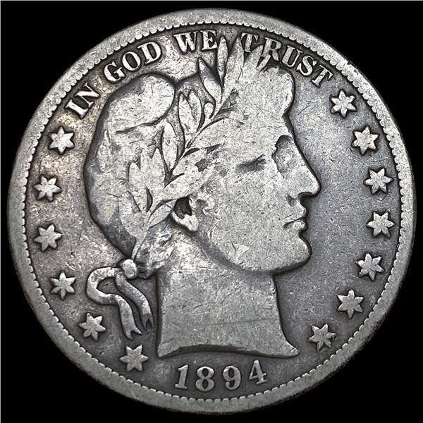 1894-S Silver Barber Half Dollar LIGHTLY  CIRCULATED
