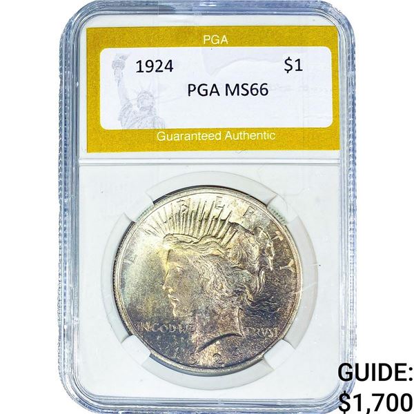 1924 Silver Peace Dollar PGA MS66