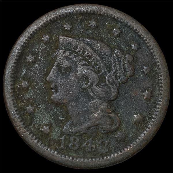 1848 Braided Hair Large Cent NEARLY  UNCIRCULATED