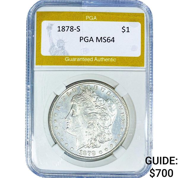 1878-S Morgan Silver Dollar PGA MS64