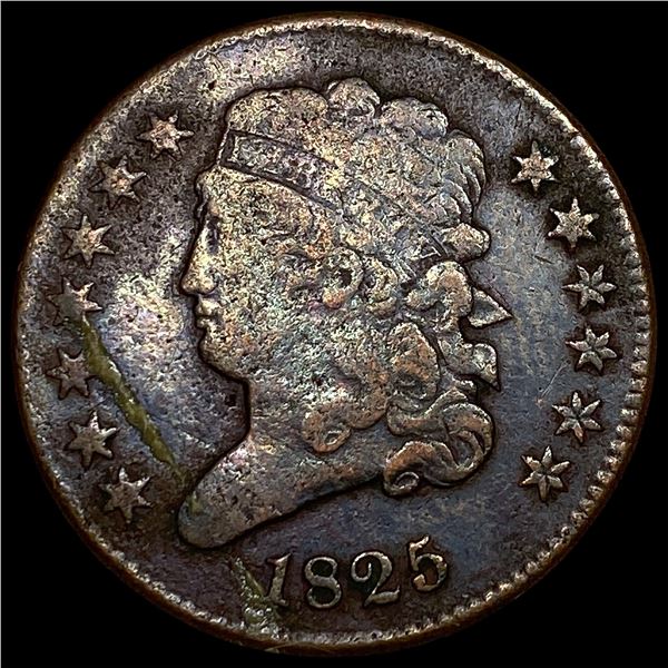 1825 Classic Head Half Cent NEARLY  UNCIRCULATED