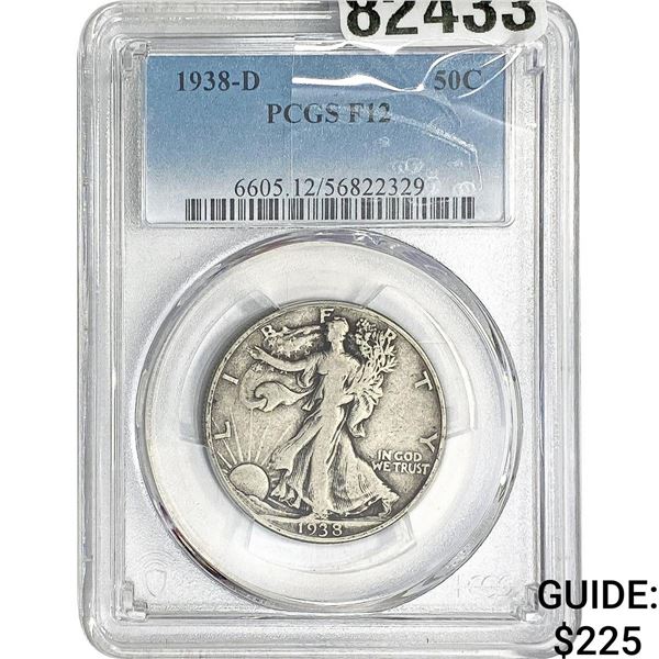 1938-D Walking Liberty Half Dollar PCGS F12