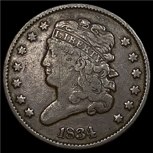 1834 Classic Head Half Cent LIGHTLY  CIRCULATED