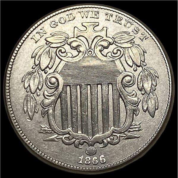 1866 Shield Nickel CHOICE AU