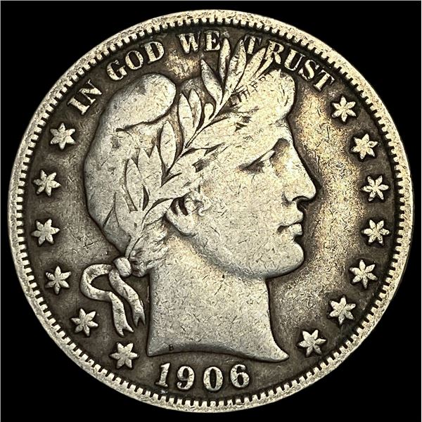 1906 Silver Barber Half Dollar ABOUT  UNCIRCULATED