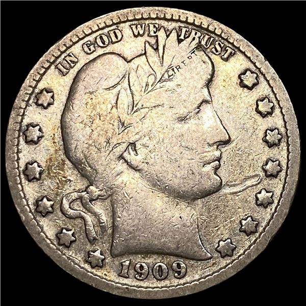 1909-S Silver Barber Quarter NICELY  CIRCULATED