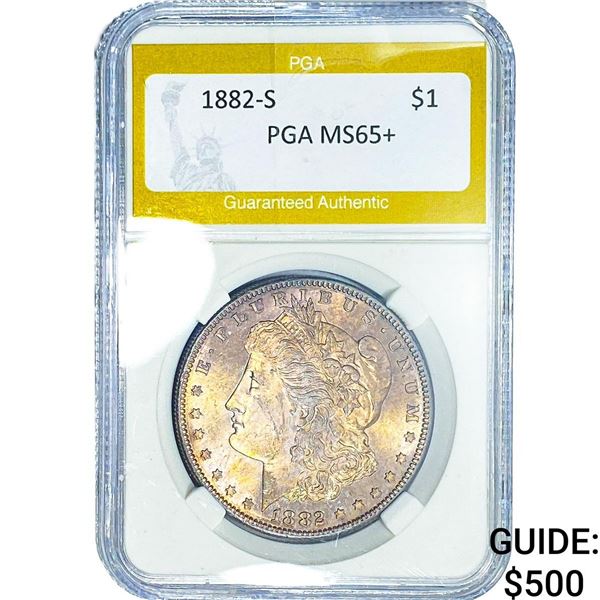 1882-S Morgan Silver Dollar PGA MS65+