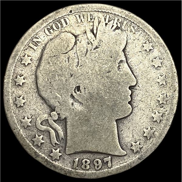 1897-S Silver Barber Half Dollar LIGHTLY  CIRCULATED