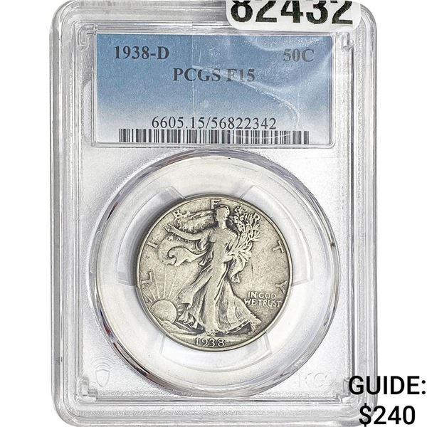 1938-D Walking Liberty Half Dollar PCGS F15