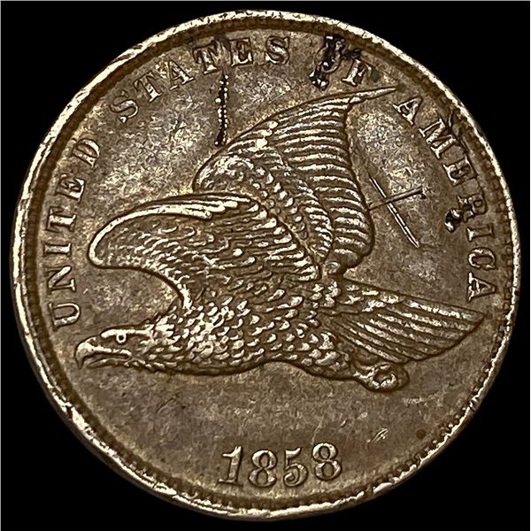 1858 Flying Eagle Cent CHOICE AU