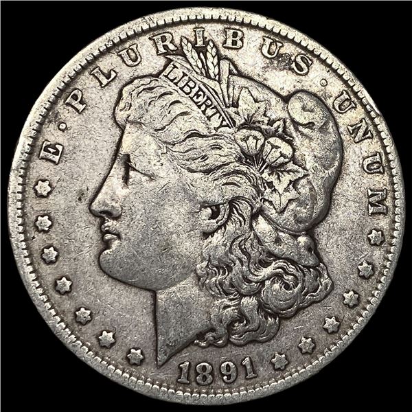 1891 Silver Morgan Dollar ABOUT UNCIRCULATED