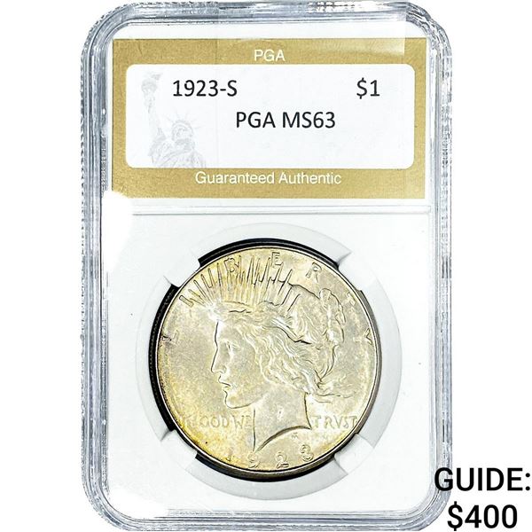 1923-S Silver Peace Dollar PGA MS63