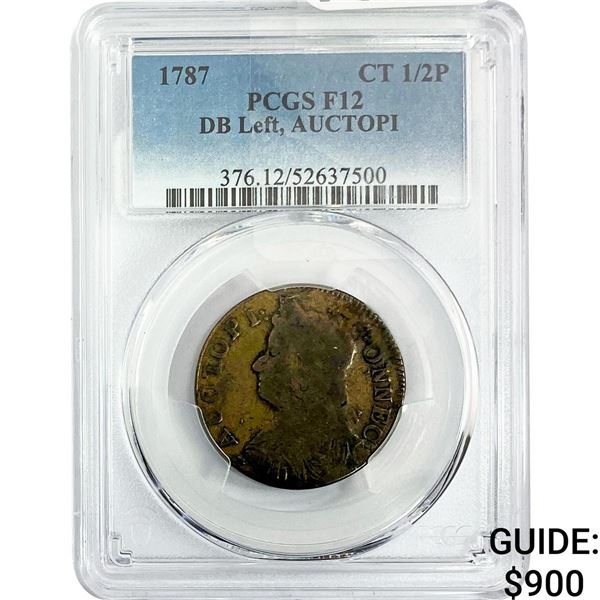1787 Liberty Cap Half Cent PCGS F12 DB Left