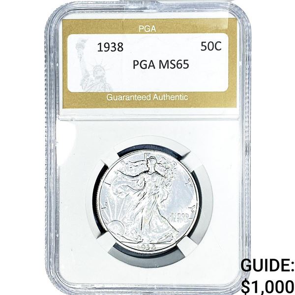 1938 Walking Liberty Half Dollar PGA MS65