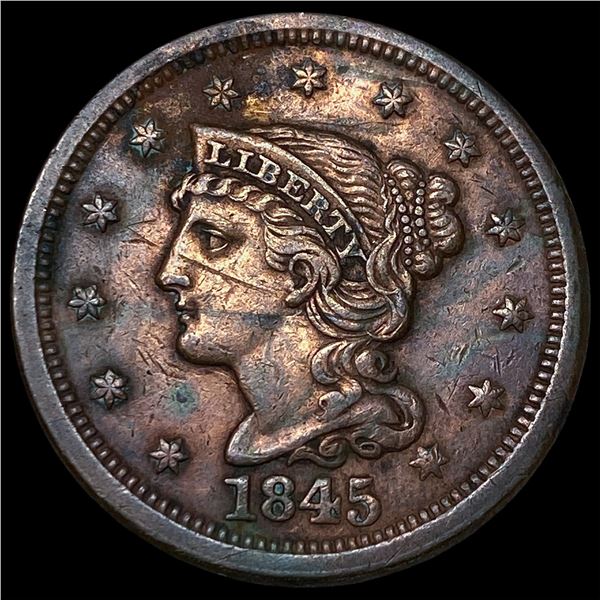 1845 Braided Hair Large Cent NEARLY  UNCIRCULATED