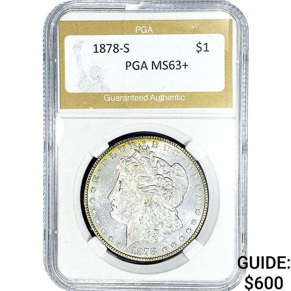 1878-S Morgan Silver Dollar PGA MS63+