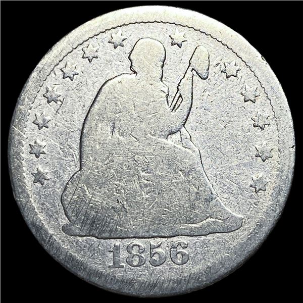 1856-O Silver Seated Liberty Quarter LIGHTLY  CIRCULATED