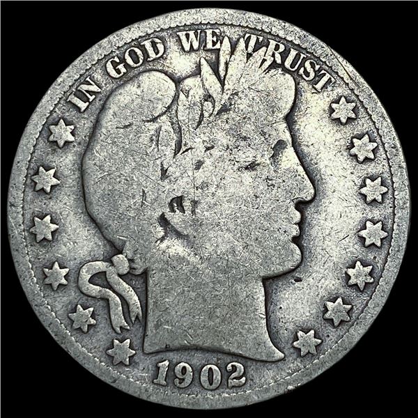 1902-S Silver Barber Half Dollar LIGHTLY  CIRCULATED