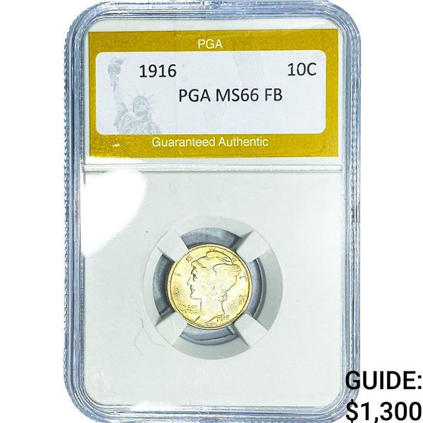 1916 Mercury Silver Dime PGA MS66FB