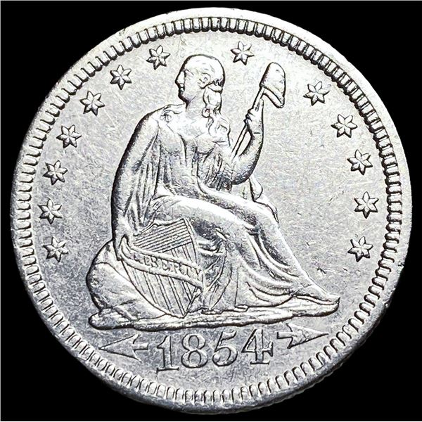 1854 Arrows Seated Liberty Quarter CLOSELY  UNCIRCULATED