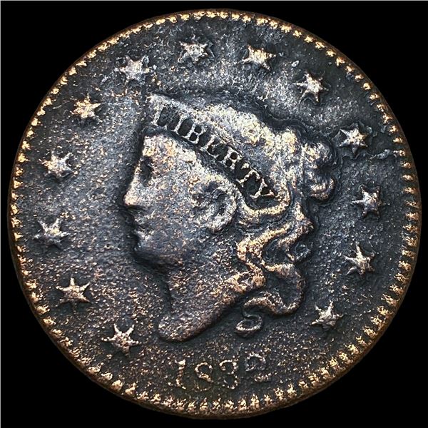 1832 Coronet Head Large Cent ABOUT  UNCIRCULATED