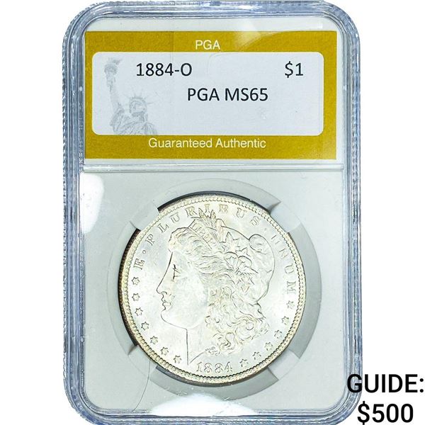 1884-O Morgan Silver Dollar PGA MS65