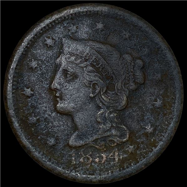 1854 Braided Hair Large Cent NEARLY  UNCIRCULATED