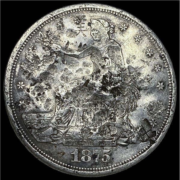 1875-S Silver Trade Dollar (Chopmarked) HIGH  GRADE