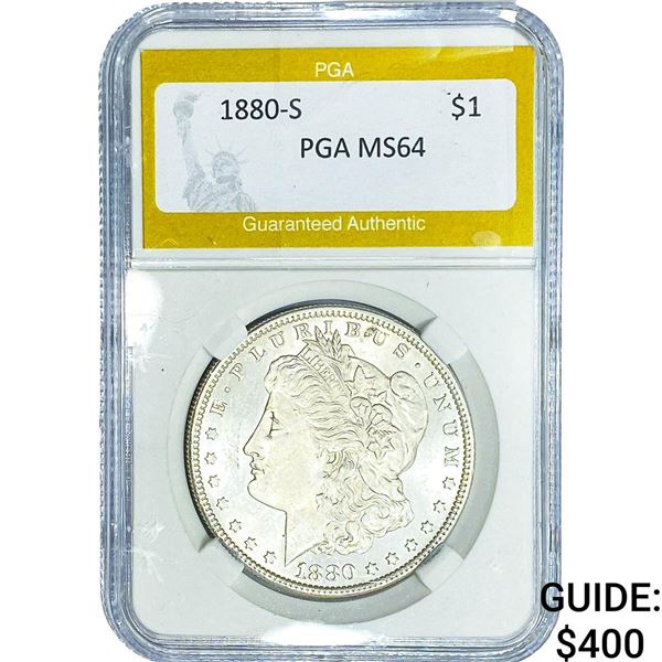 1880-S Morgan Silver Dollar PGA MS64