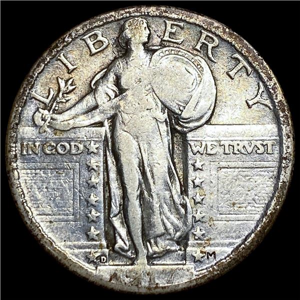 1917-D Type 2 Silver Standing Liberty Quarter  LIGHTLY CIRCULATED