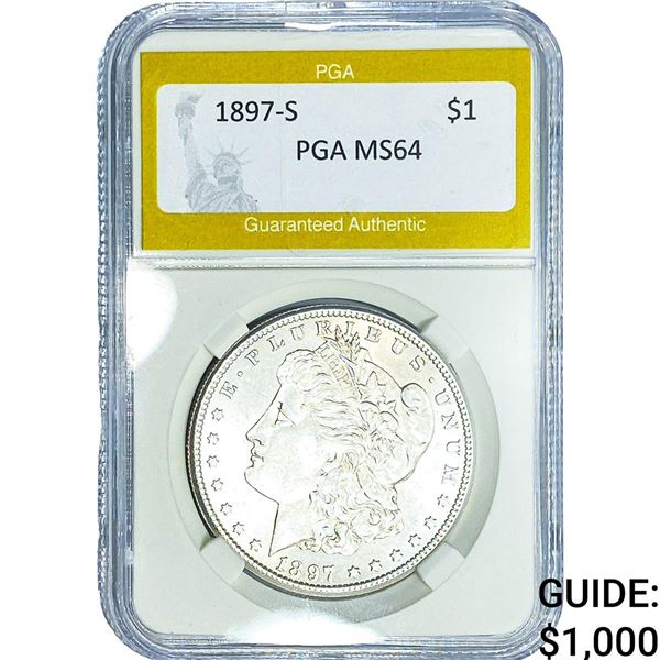 1897-S Morgan Silver Dollar PGA MS64