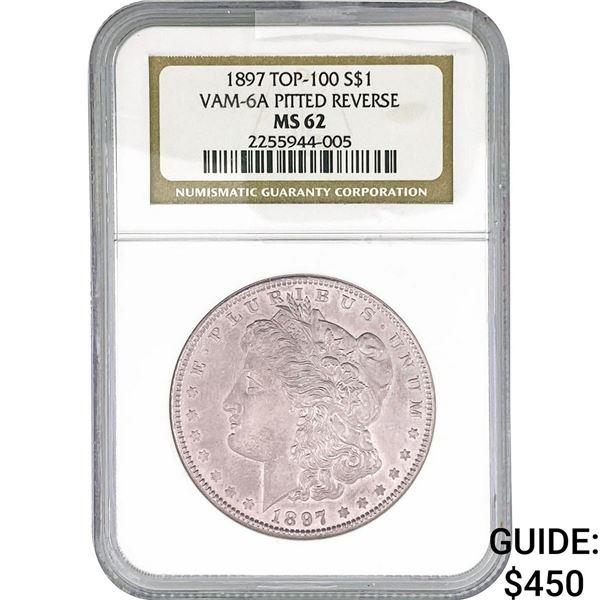 1897 Morgan Silver Dollar NGC MS62 VAM-6A