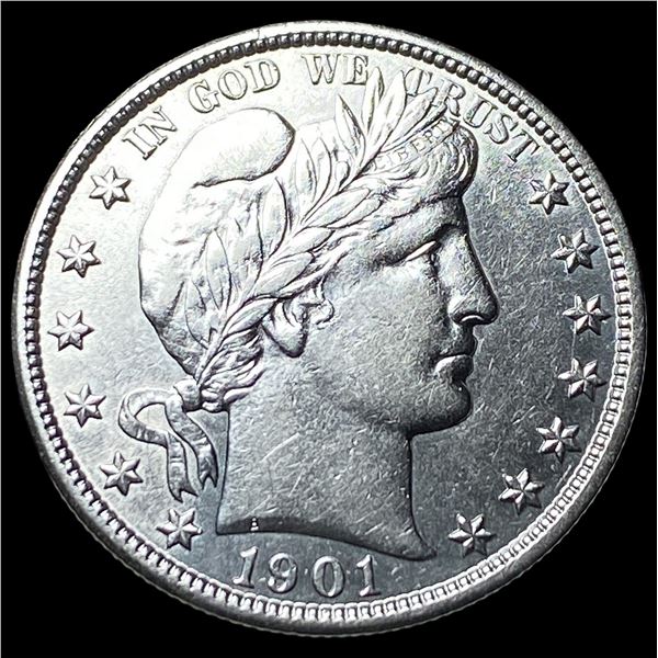 1901 Silver Barber Half Dollar CLOSELY  UNCIRCULATED