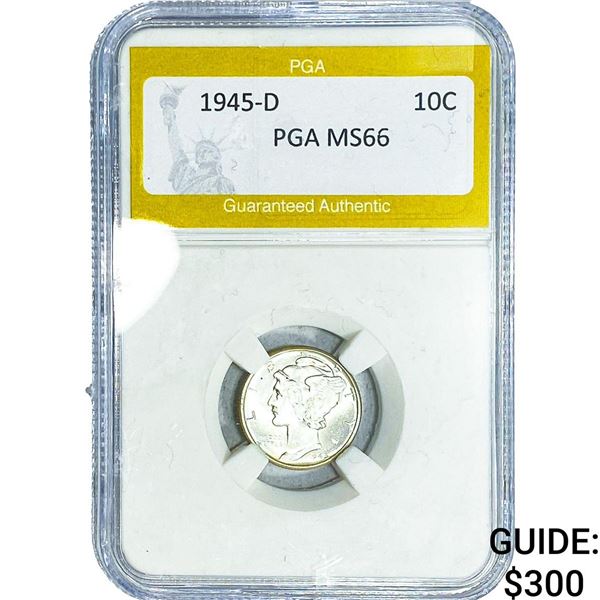 1945-D Mercury Silver Dime PGA MS66